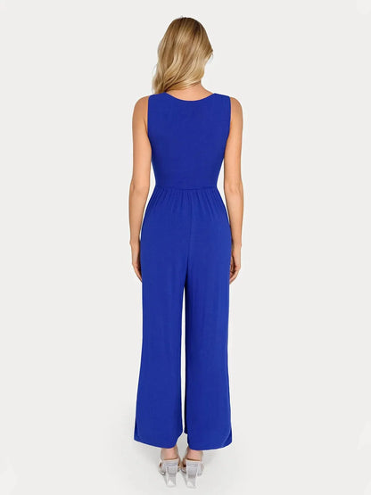 Shapewear Square Neck Tummy Control Wide Leg Jumpsuit