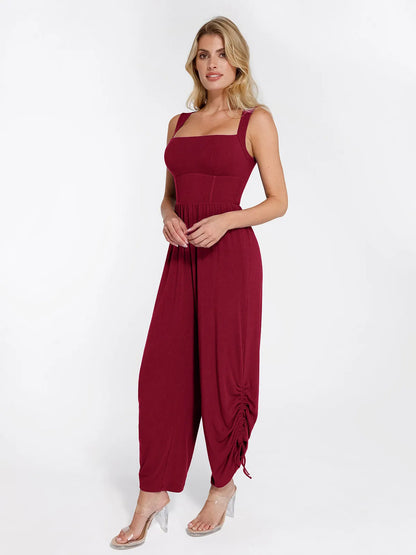 Shapewear Square Neck Tummy Control Wide Leg Jumpsuit