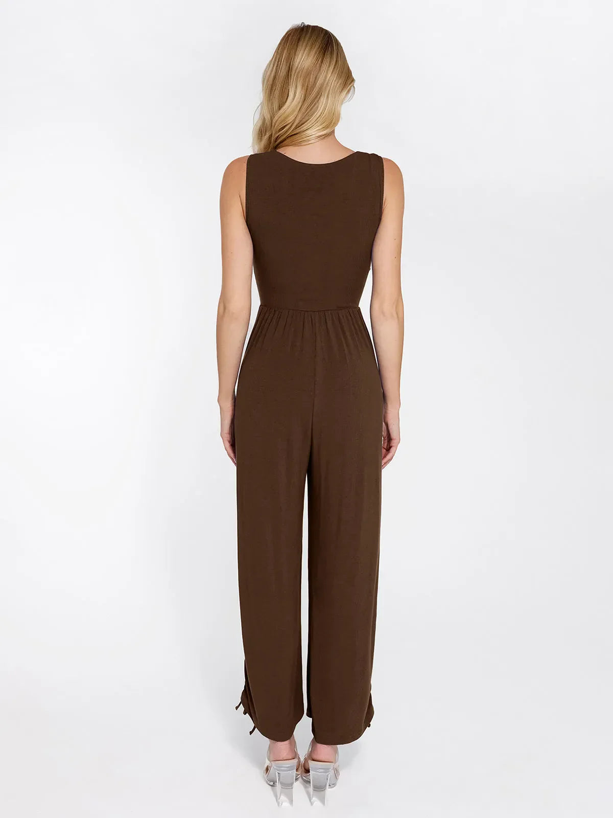 Shapewear Square Neck Tummy Control Wide Leg Jumpsuit