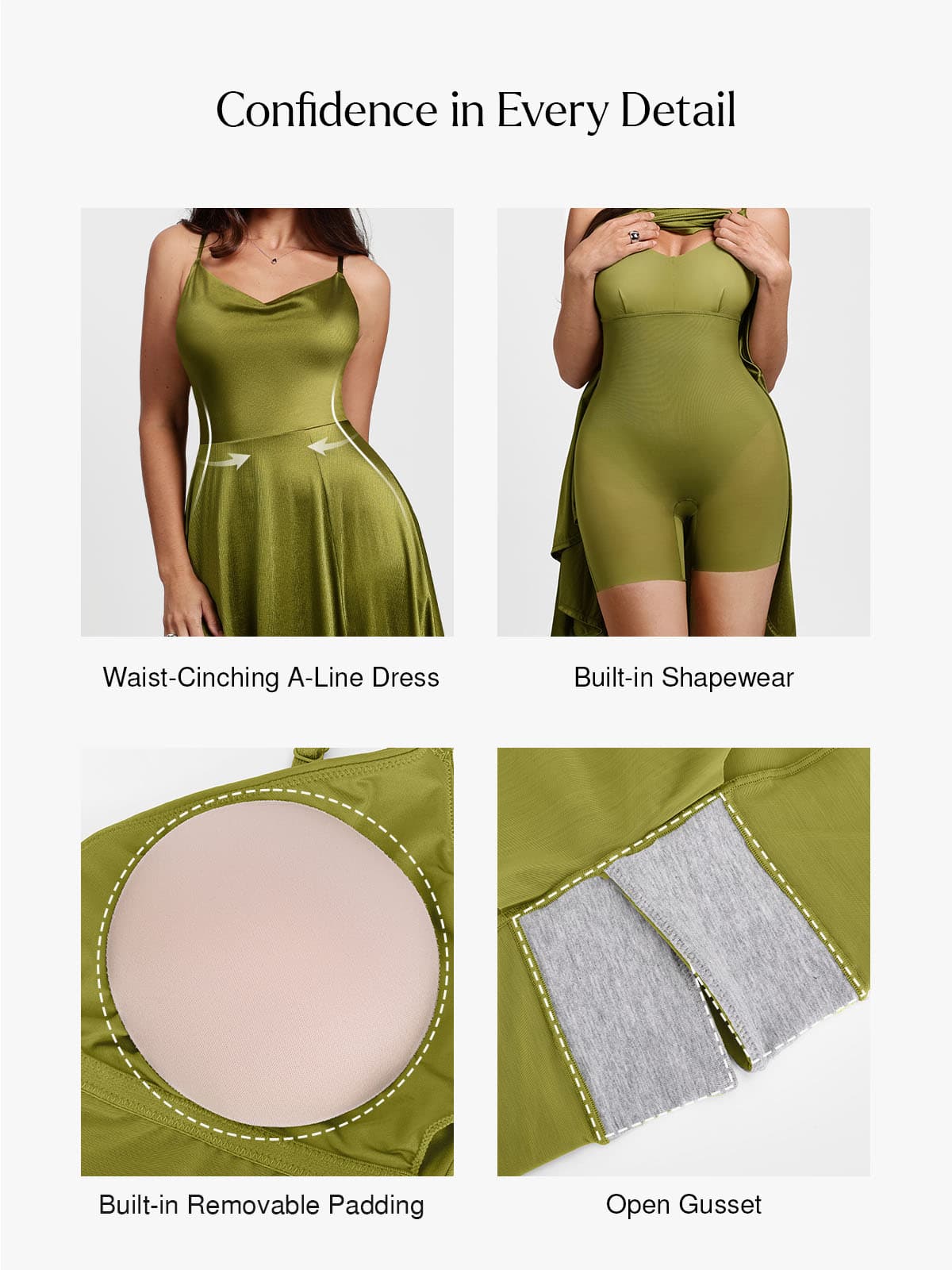 Shapewear Strappy Cowl Neck Fit & Flare Maxi Dress