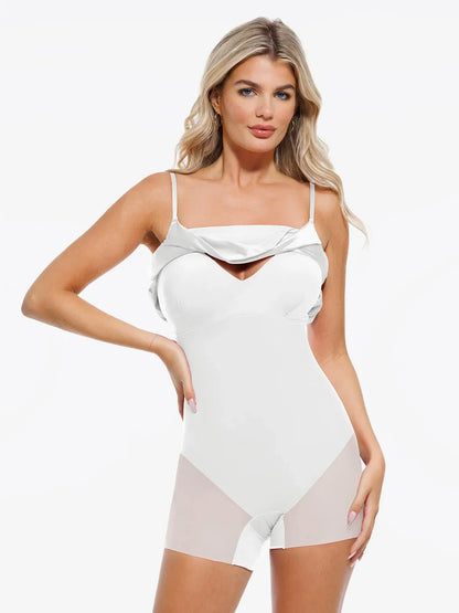 Shapewear Strappy Cowl Neck Tummy Control Flare Dress