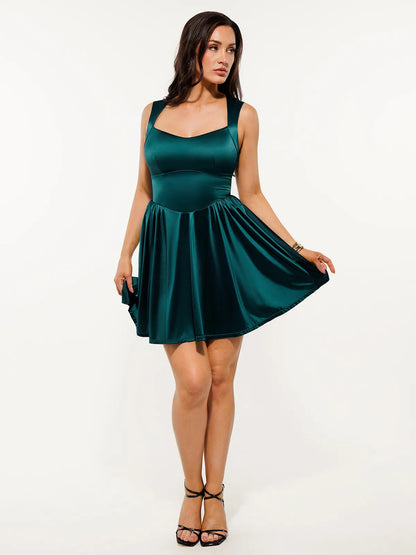 Shapewear Sweetheart Neckline Fit & Flare Mini Dress