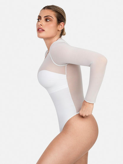 Shapewear Illusion Mesh Slimming Thong Bodysuits