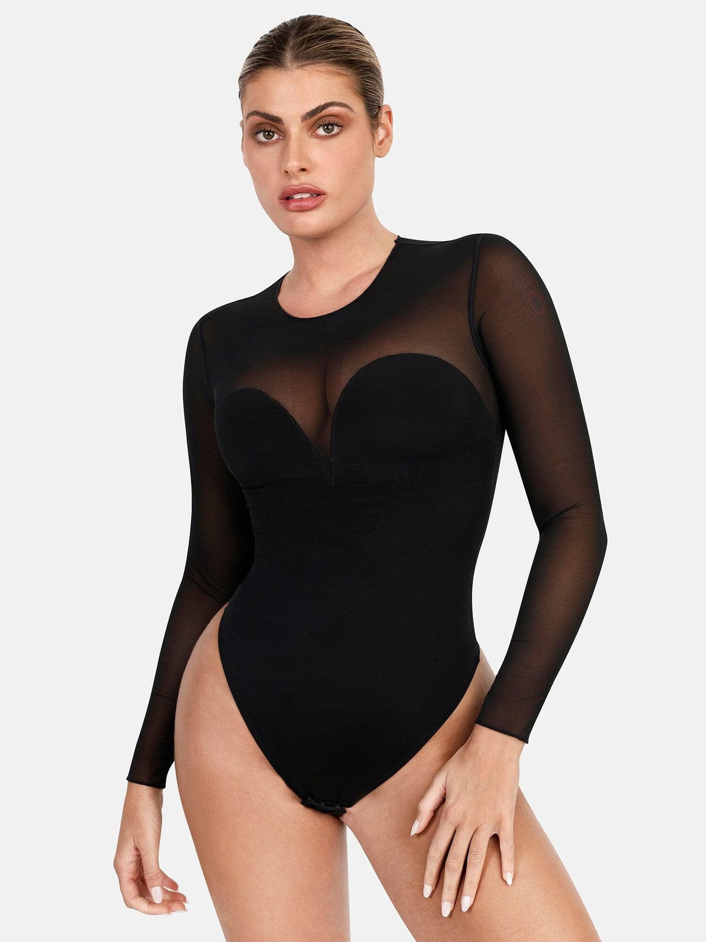 Shapewear Illusion Mesh Slimming Thong Bodysuits