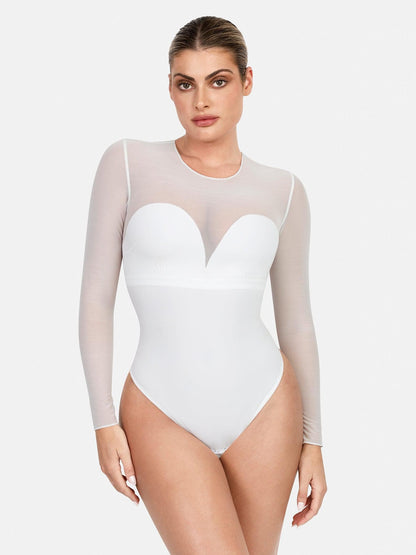 Shapewear Illusion Mesh Slimming Thong Bodysuits