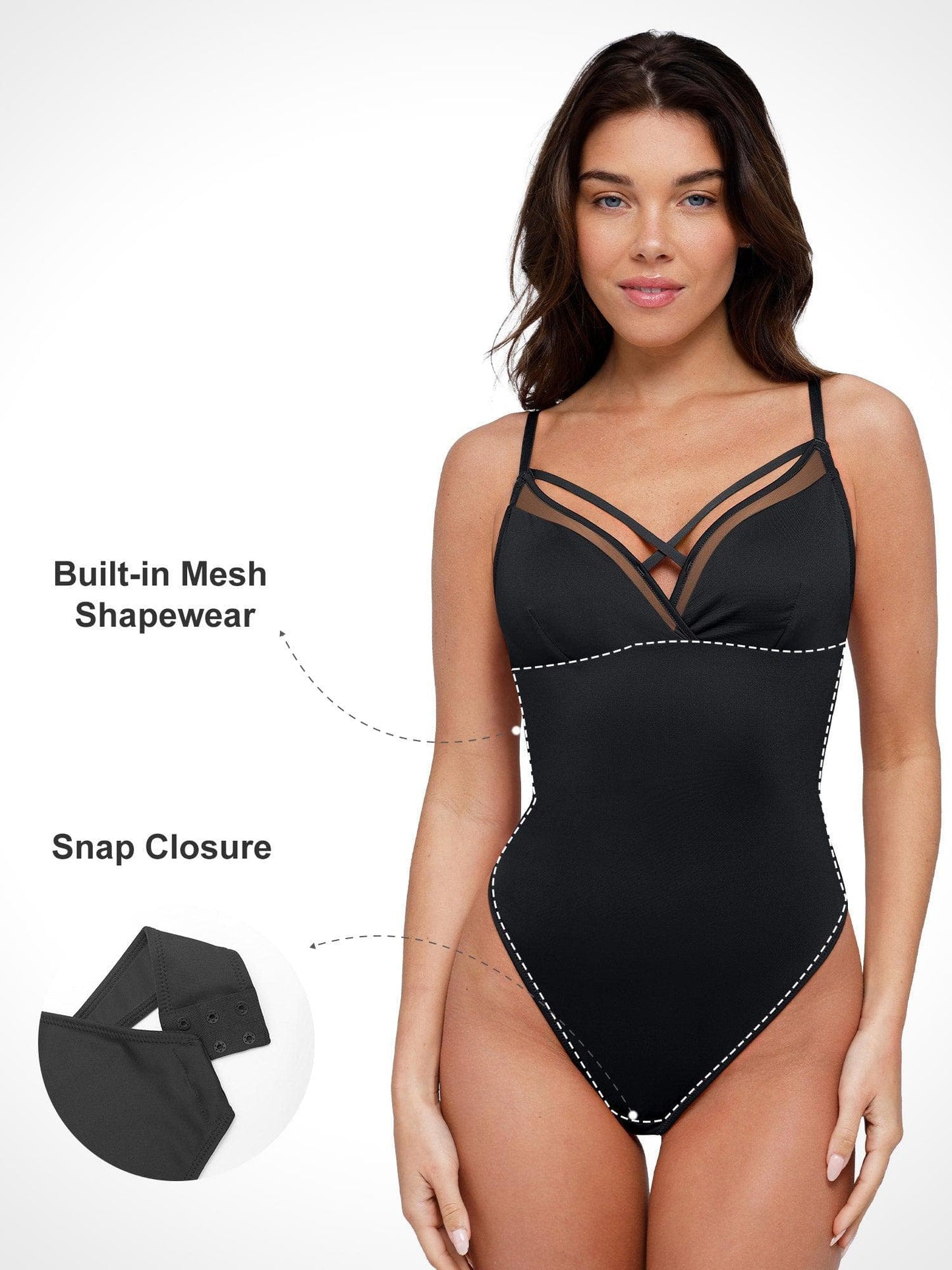 Shapewear Illusion Mesh Slimming Thong Bodysuits