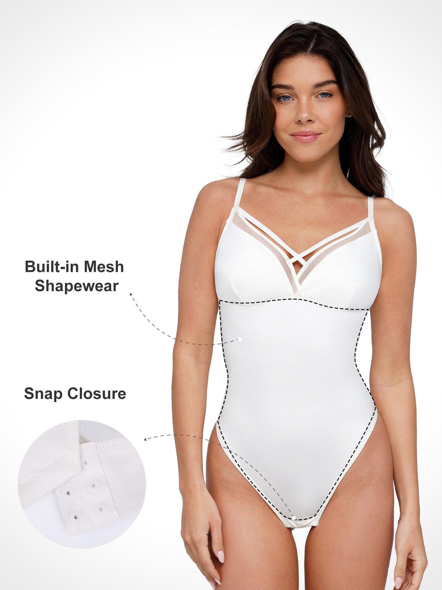 Shapewear Illusion Mesh Slimming Thong Bodysuits