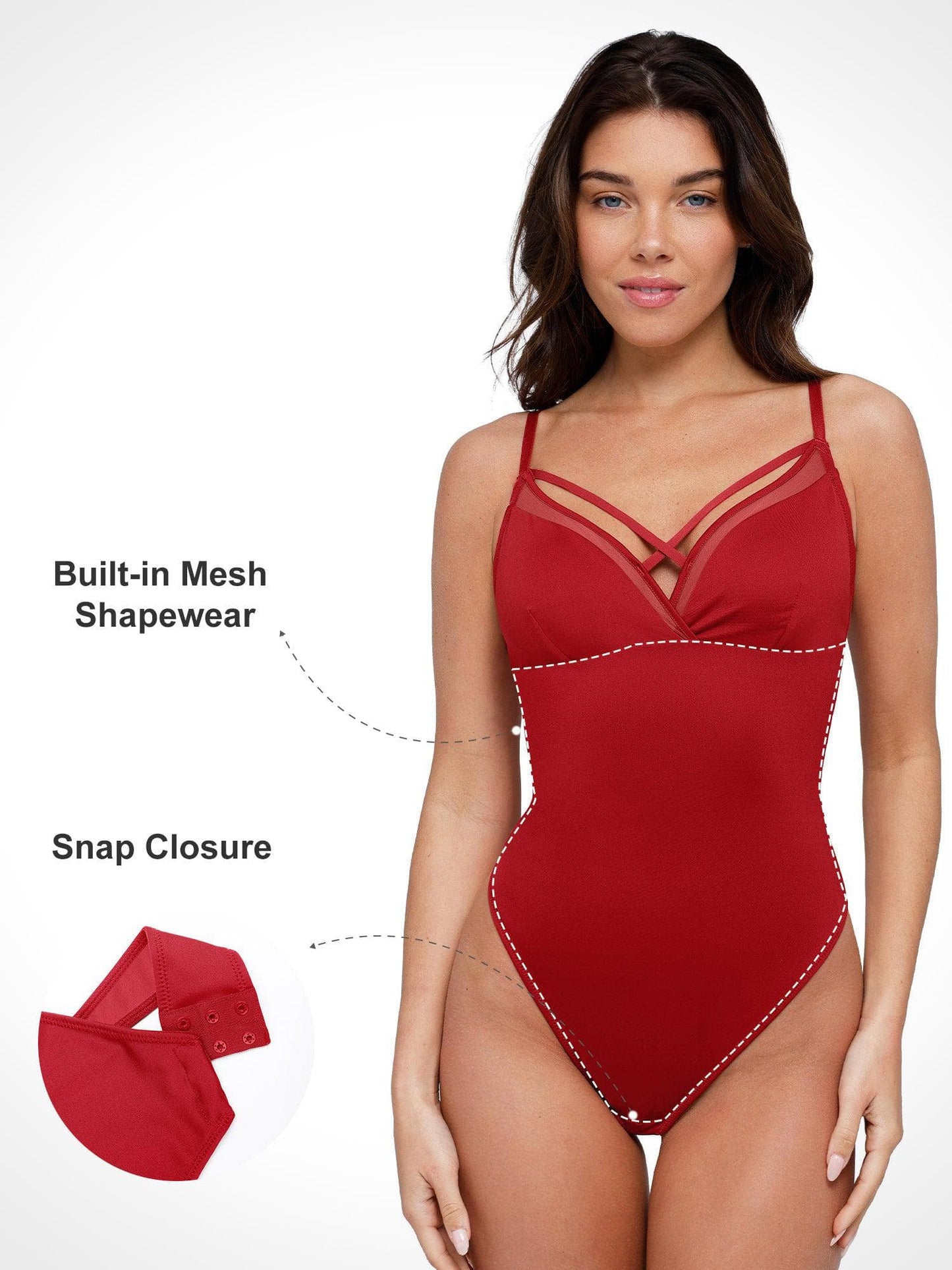 Shapewear Illusion Mesh Slimming Thong Bodysuits