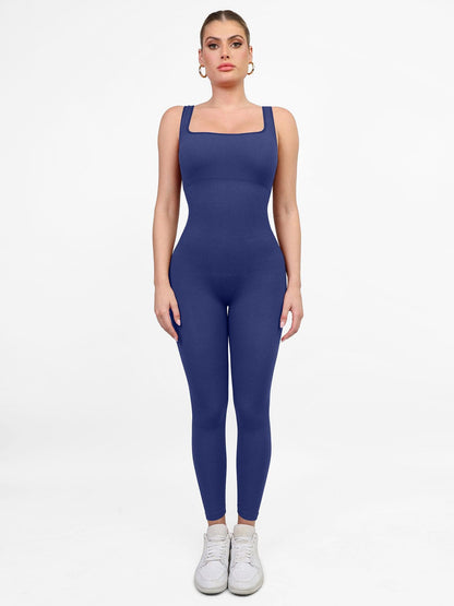 Shapewear Square Neck Tank Workout Seamless Jumpsuit