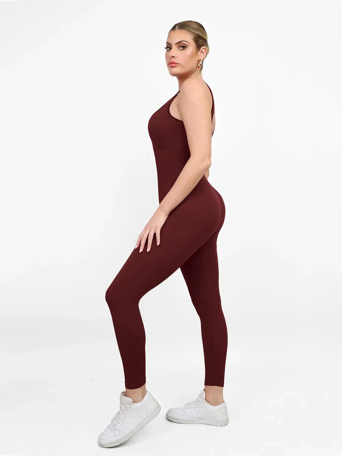 Shapewear Seamless Square Neck Butt Lift Workout Jumpsuit