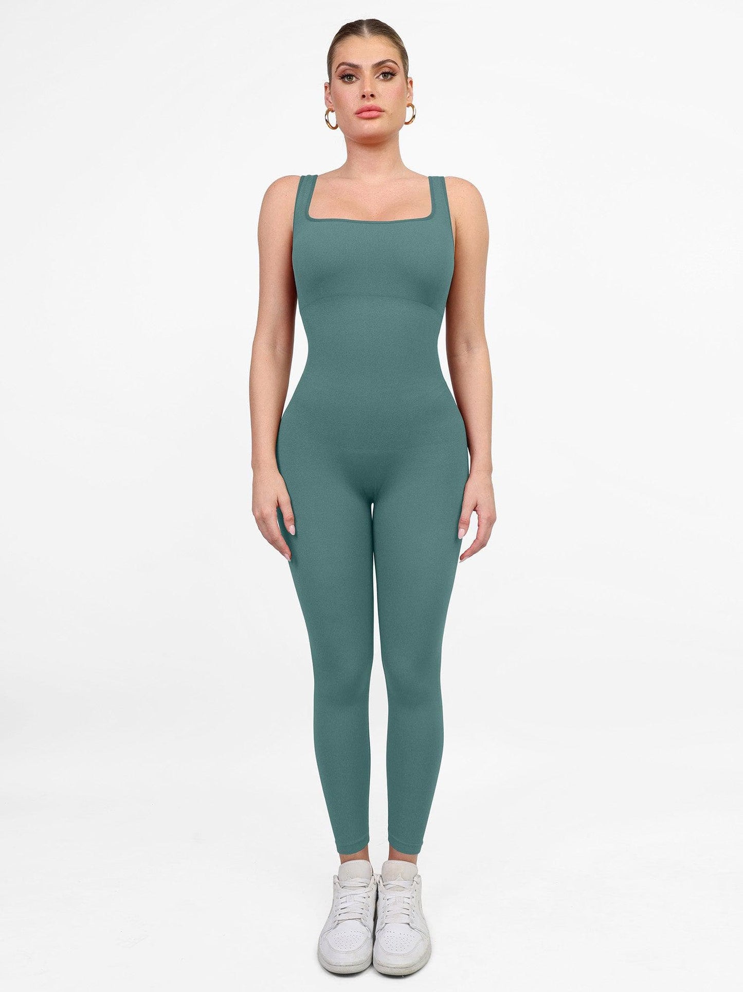Shapewear Seamless Square Neck Butt Lift Workout Jumpsuit