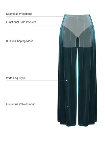 Velvet Wide-Leg Sculpting Trousers