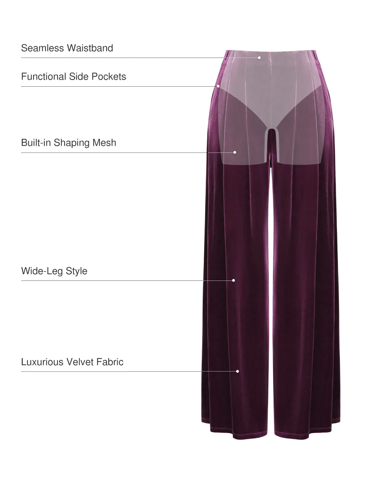 Velvet Wide-Leg Sculpting Trousers