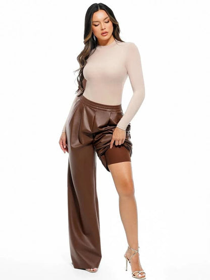 Velvet Wide-Leg Sculpting Trousers